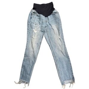 Old Navy Maternity Slouchy Straight Full Panel Jeans Size 2